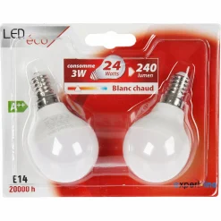 Outils De Bricolage|COGEX 2 ampoules led blanche 3W G45 E14