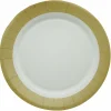 Vaisselle Jetable|Pique-Nique Et Camping|LE NAPPAGE 10 assiettes en carton 23cm blanches et or