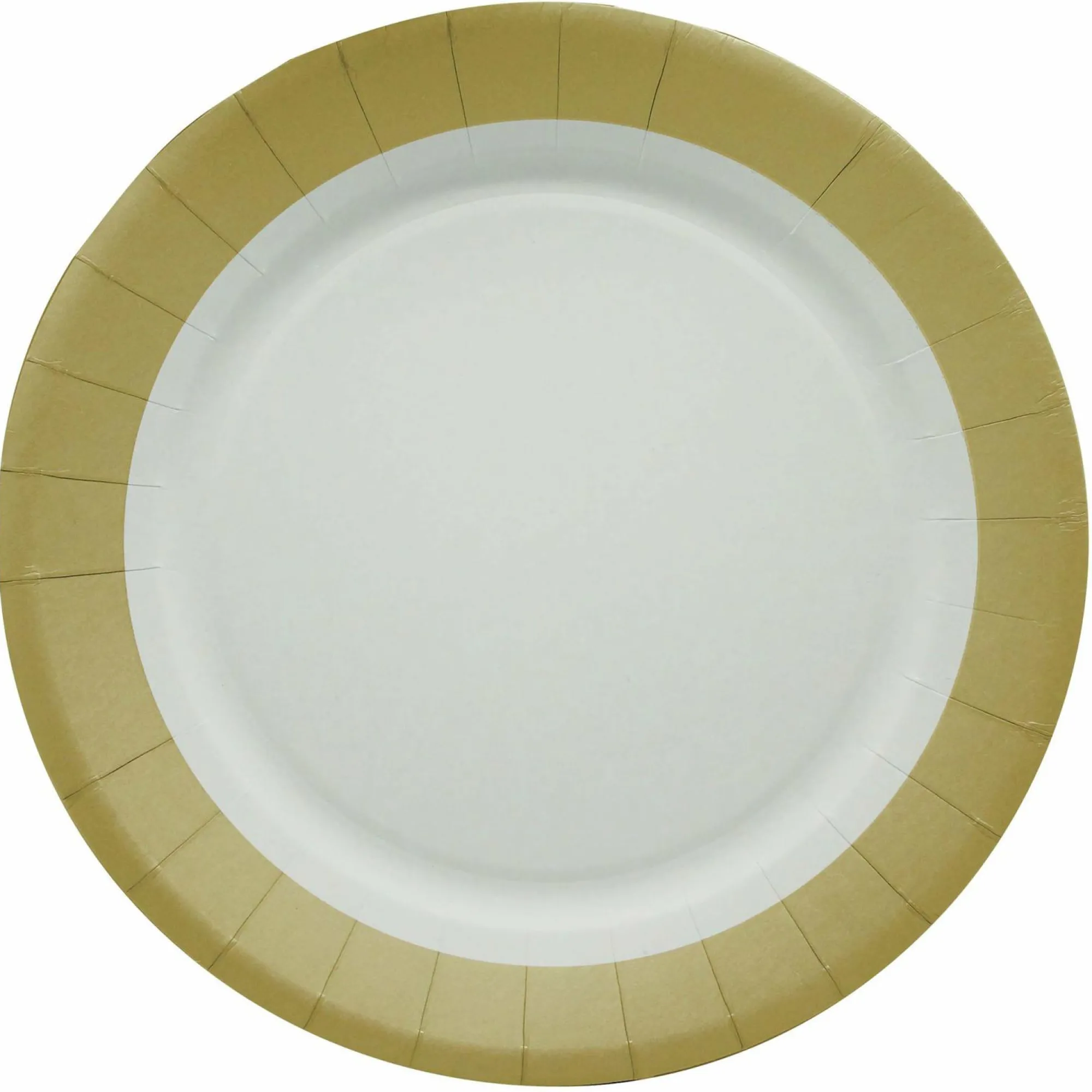 Vaisselle Jetable|Pique-Nique Et Camping|LE NAPPAGE 10 assiettes en carton 23cm blanches et or