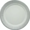 Vaisselle Jetable|Pique-Nique Et Camping|LE NAPPAGE 10 assiettes en carton 18cm blanches et argent