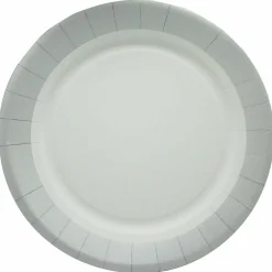 Vaisselle Jetable|Pique-Nique Et Camping|LE NAPPAGE 10 assiettes en carton 18cm blanches et argent