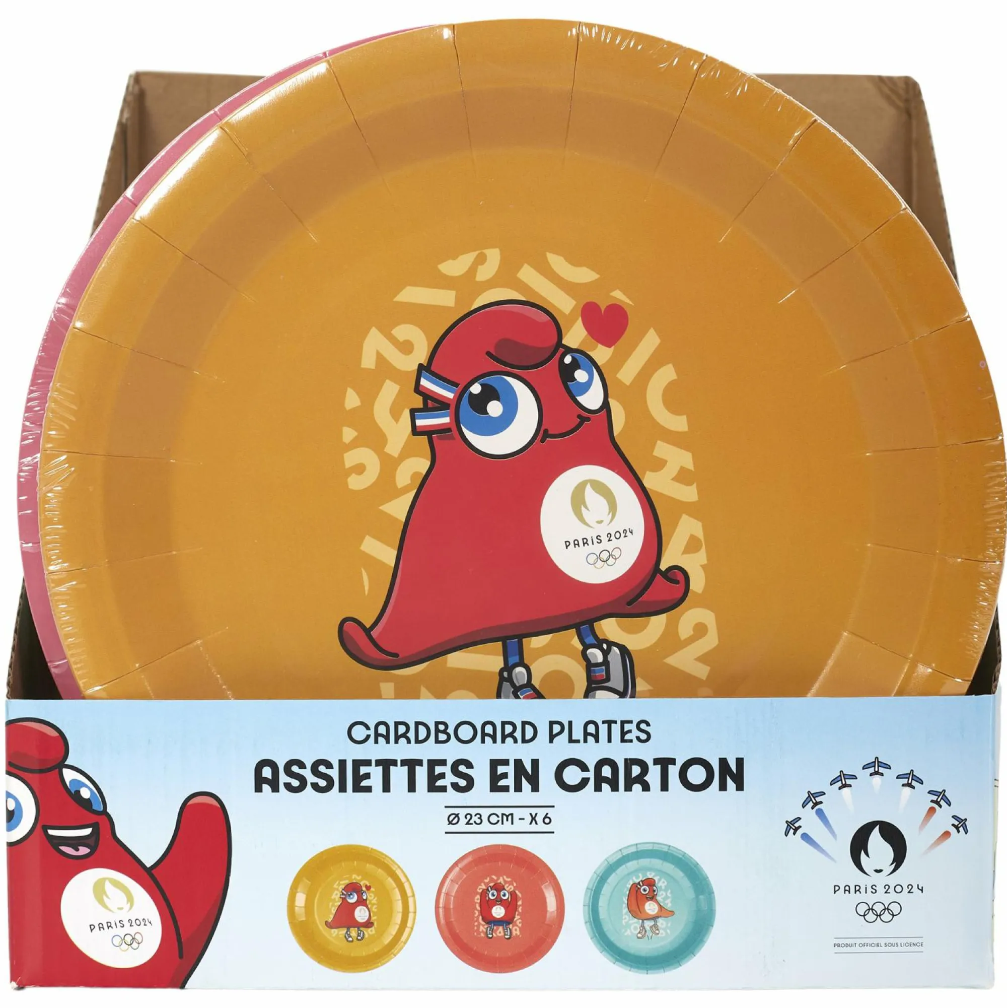Vaisselle Jetable|Pique-Nique Et Camping|Stokomani 6 assiettes en carton Mascotte Paris 2024