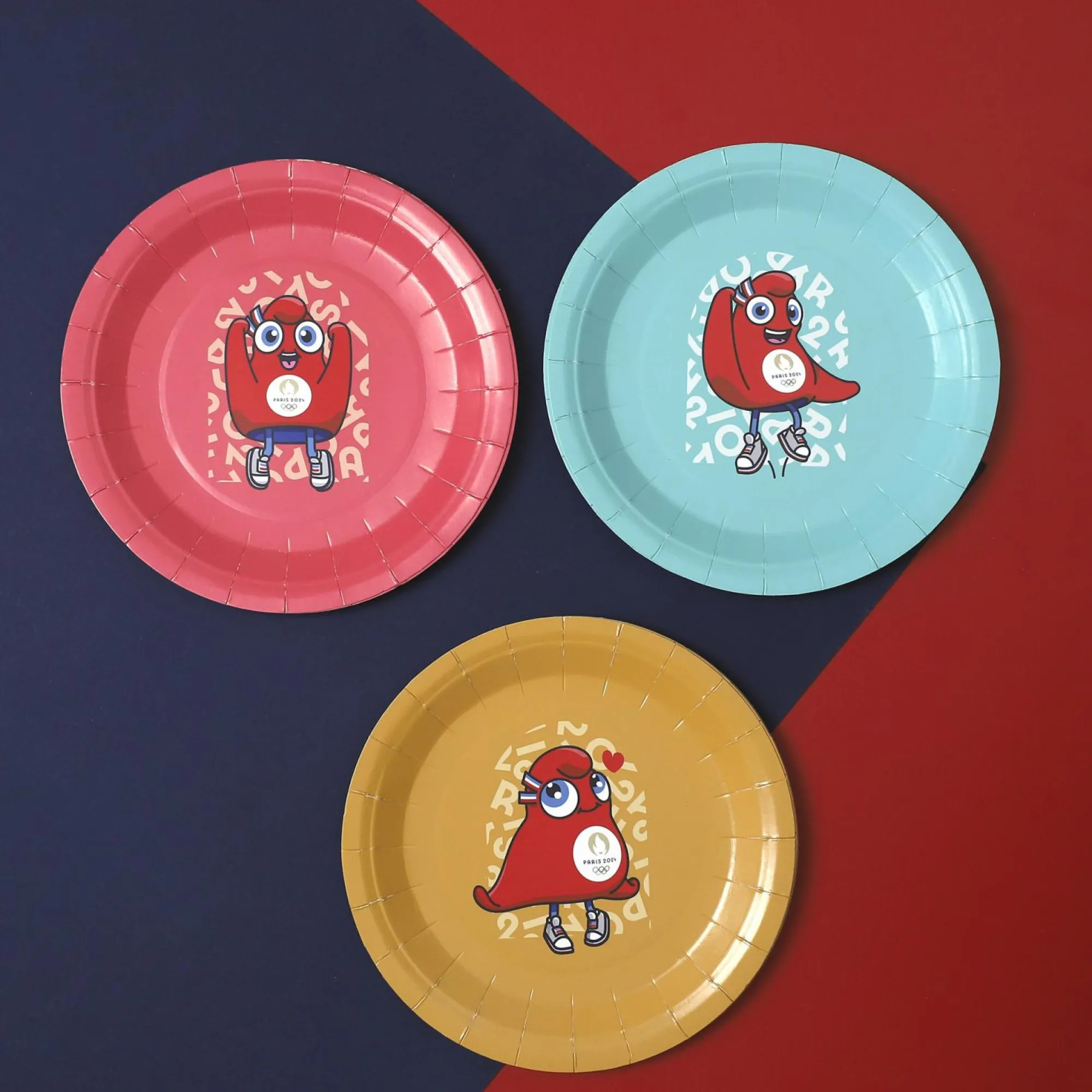 Vaisselle Jetable|Pique-Nique Et Camping|Stokomani 6 assiettes en carton Mascotte Paris 2024