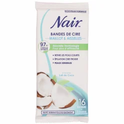 Hygiène|NAIR 16 bandes de cire froide maillot et aisselles