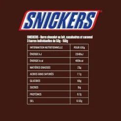 Épicerie Sucrée|SNICKERS 3 barres chocolatées cacahuètes