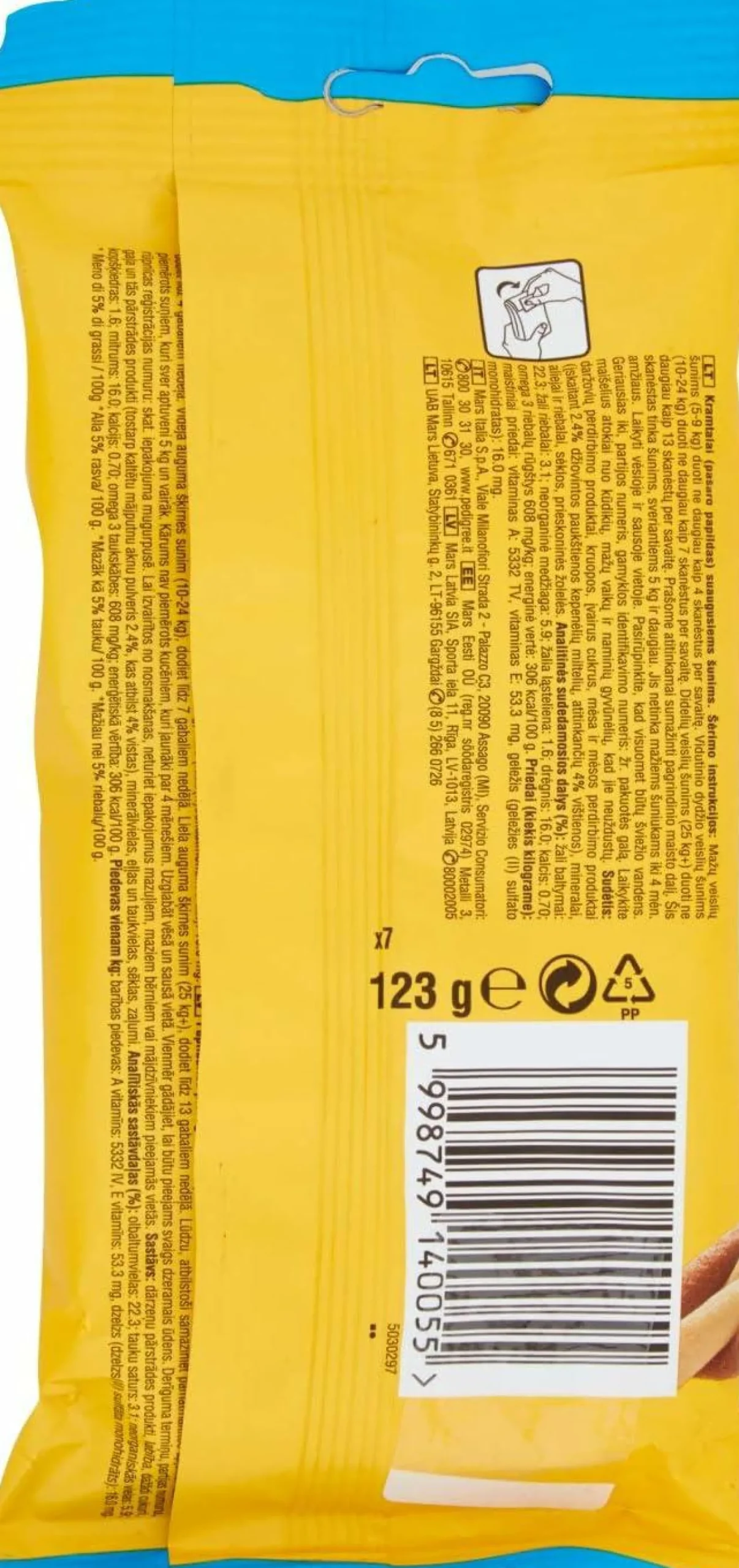 Animalerie|PEDIGREE 7 biscuits pour chien au poulet
