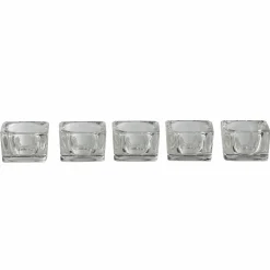Bougies|DECLIC HOME 5 bougeoirs en verre transparents