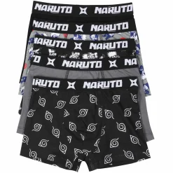 Sous-Vêtements Et Vêtements De Nuit|NARUTO 5 BOXERS COTON LICENCE BOITE Noir