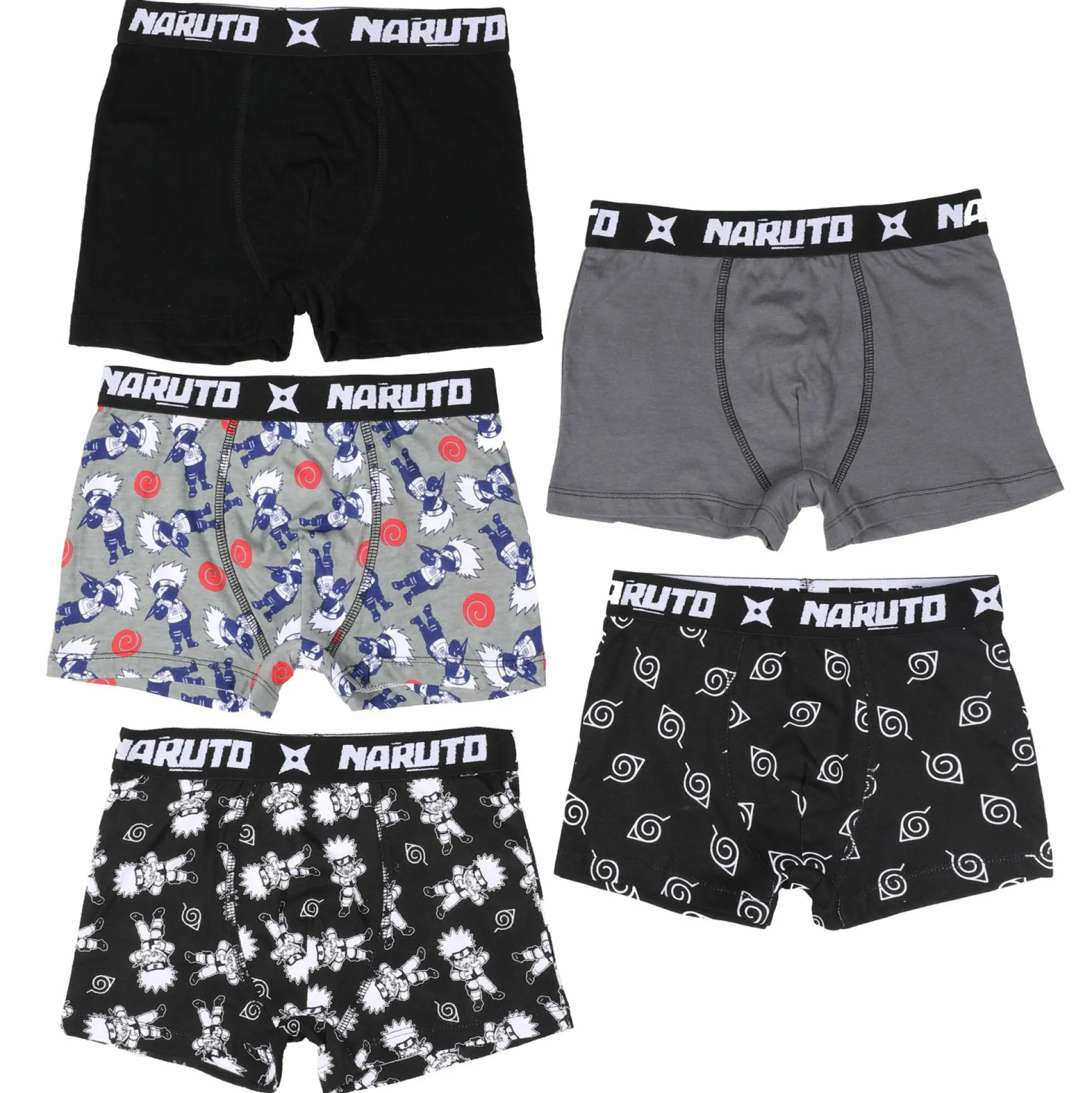 Sous-Vêtements Et Vêtements De Nuit|NARUTO 5 BOXERS COTON LICENCE BOITE Noir