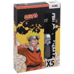 Sous-Vêtements Et Vêtements De Nuit|NARUTO 5 BOXERS COTON LICENCE BOITE Noir