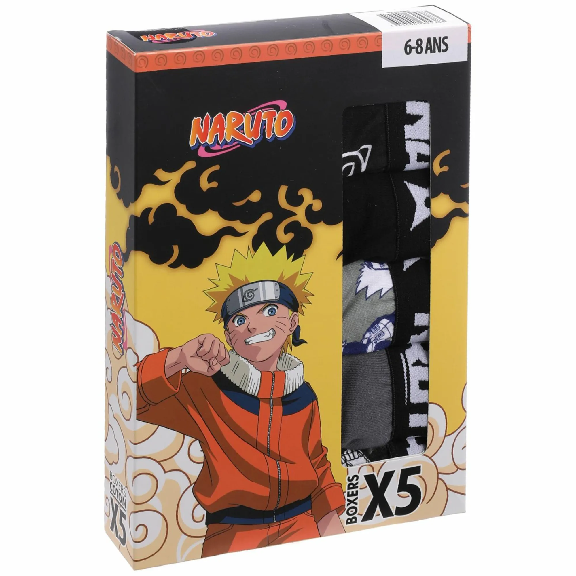 Sous-Vêtements Et Vêtements De Nuit|NARUTO 5 BOXERS COTON LICENCE BOITE Noir