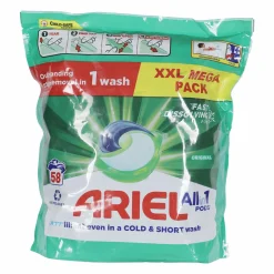 Entretien Du Linge|ARIEL 58 capsules de lessive tout en 1 original