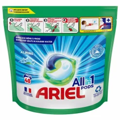 Entretien Du Linge|ARIEL 40 capsules de lessive tout en 1 Alpine