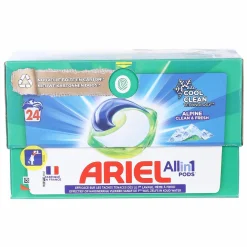 Entretien Du Linge|ARIEL 24 capsules lessive tout-en-1 Alpine