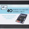 Loisirs Créatifs|ART&KIT 40 crayons de couleur aquarellables + 2 pinceaux à eau avec réservoir