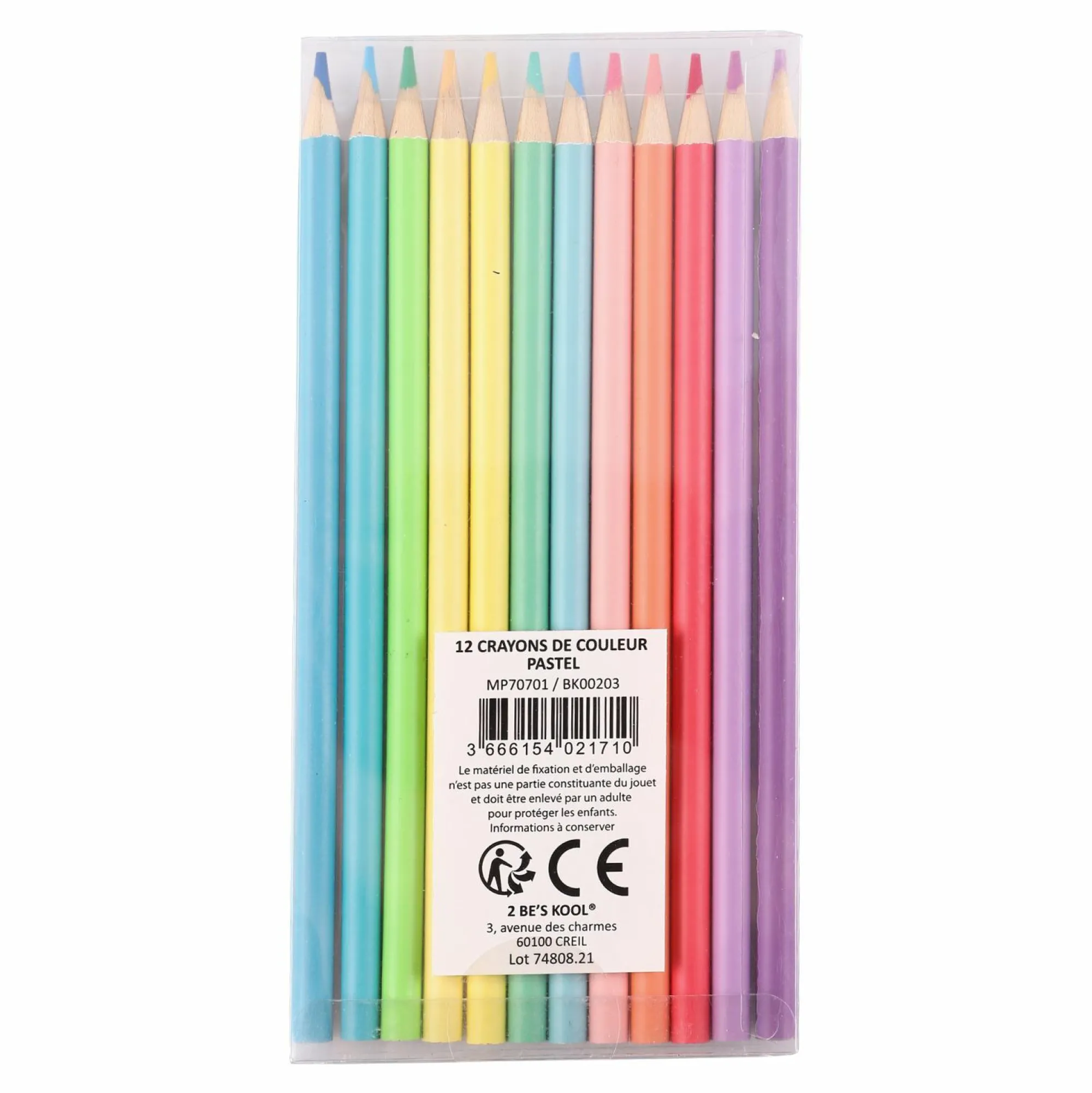 Papeterie Et Bureau|2 BE S KOOL 12 crayons de couleur pastel