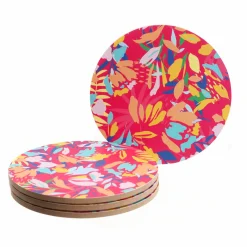 Vaisselle Et Service|Stokomani 4 dessous de verre fleuris 10cm