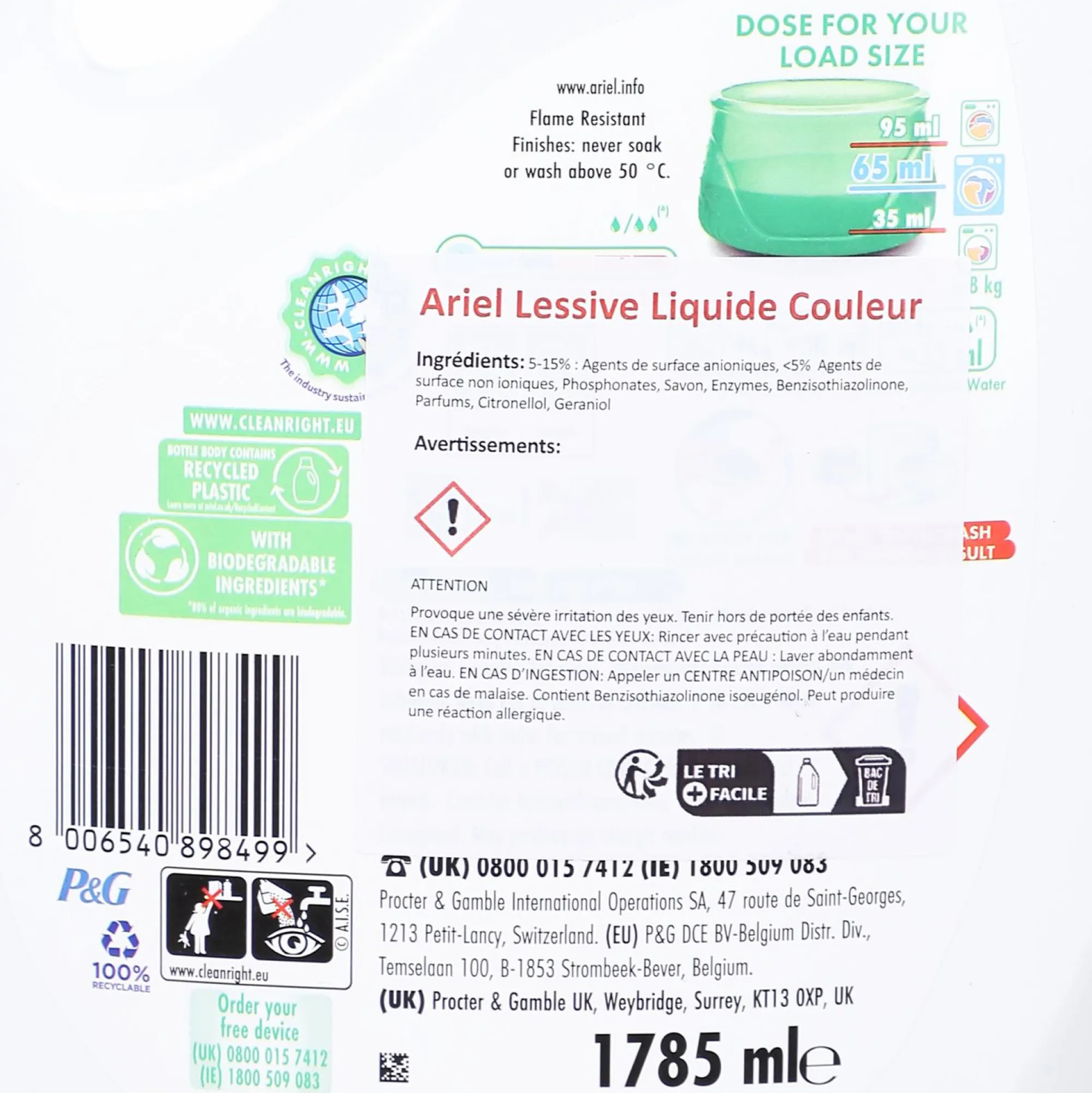 Entretien Du Linge|ARIEL 51 doses de lessive liquide Couleurs