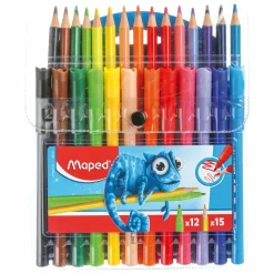 Papeterie Et Bureau|MAPED 12 feutres + 15 crayons de couleur