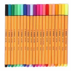 Papeterie Et Bureau|STABILO 20 Feutres d'écriture avec trousse en papier