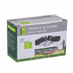 Mobilier Et Décoration De Jardin|DECLIC GARDEN 2 fixations en métal et sangles pour hamac