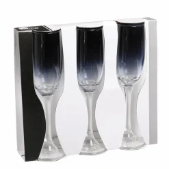 Vaisselle Et Service|DECLIC HOME 3 flutes à champagne fumées