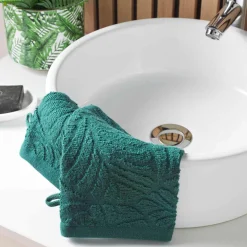 Linge De Bain|Salle De Bain Et Wc|Stokomani 2 Gants de toilette Madeira Emeraude
