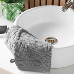 Linge De Bain|Salle De Bain Et Wc|Stokomani 2 gants de toilette Madeira Gris clair