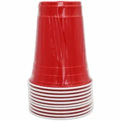 Vaisselle Jetable|Pique-Nique Et Camping|Stokomani 10 gobelets cups rouge 50cl