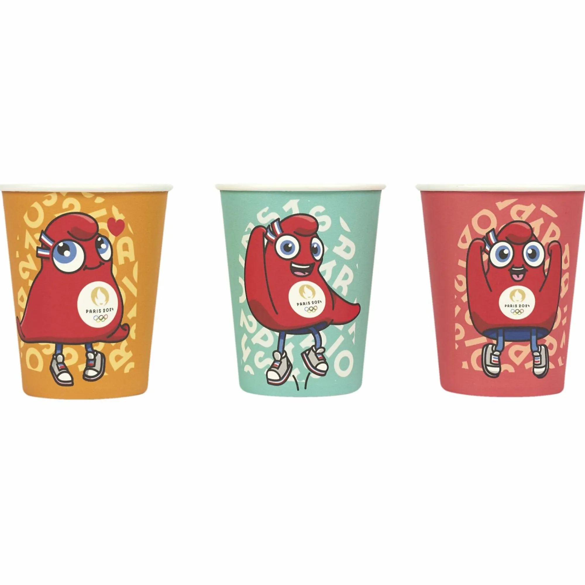 Vaisselle Jetable|Pique-Nique Et Camping|Stokomani 6 gobelets en carton Mascotte Paris 2024