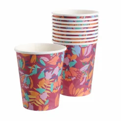Vaisselle Jetable|Pique-Nique Et Camping|Stokomani 10 gobelets fleuris en carton