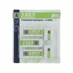 Papeterie Et Bureau|2 BE S KOOL 3 gommes basiques + 2 mini