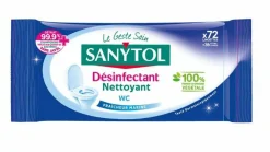 Produits Ménagers|SANYTOL 72 lingettes désinfectantes nettoyantes wc