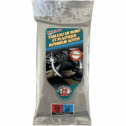 Accessoires Automobiles|Stokomani 20 lingettes nettoyante pour plastique intérieur et tableau de bord