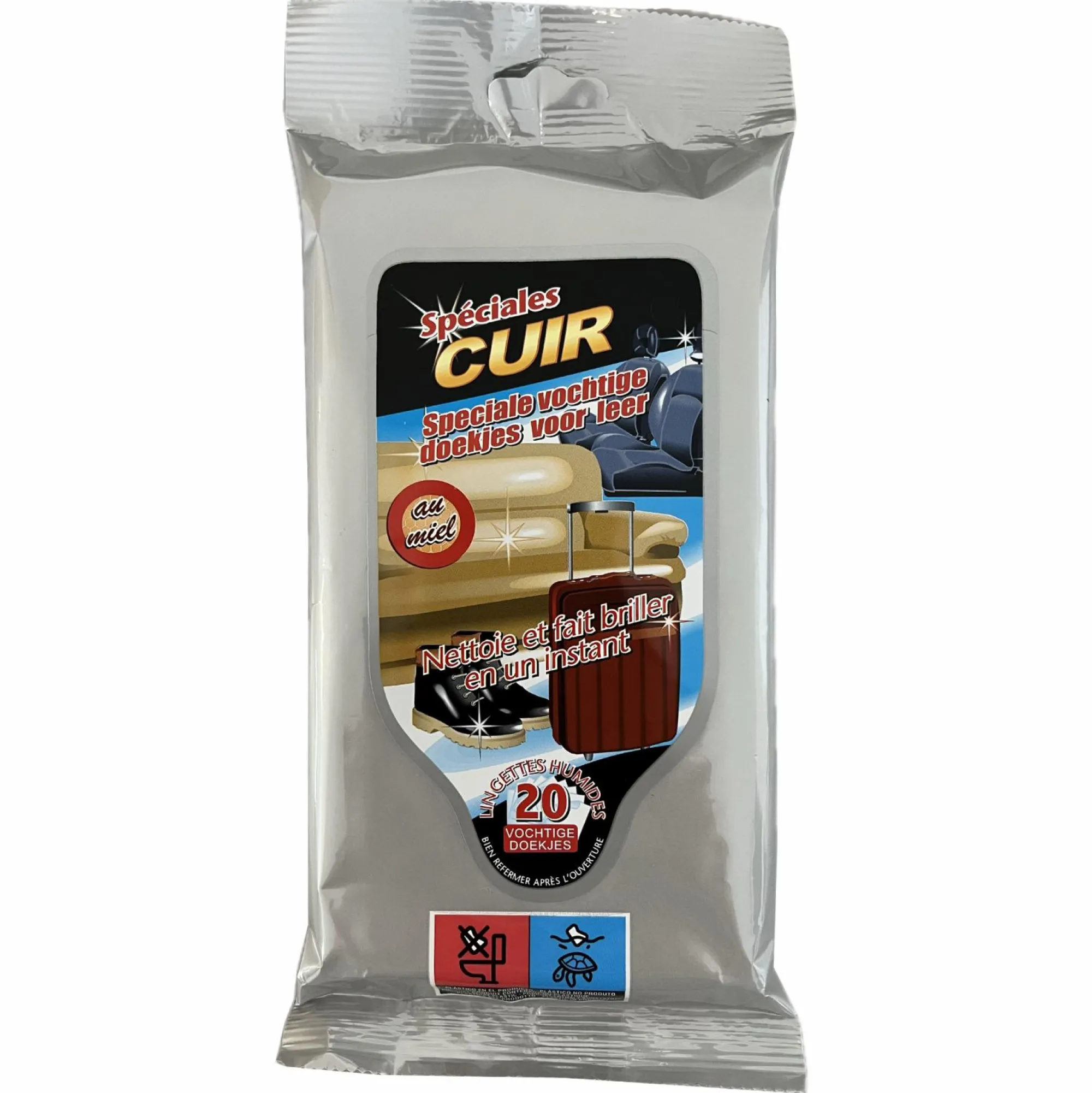 Accessoires Automobiles|Stokomani 20 lingettes nettoyantes voiture pour cuir
