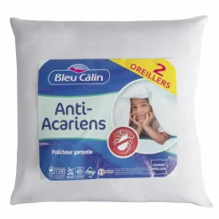 Linge De Chambre|BLEU CALIN 2 oreillers anti acariens