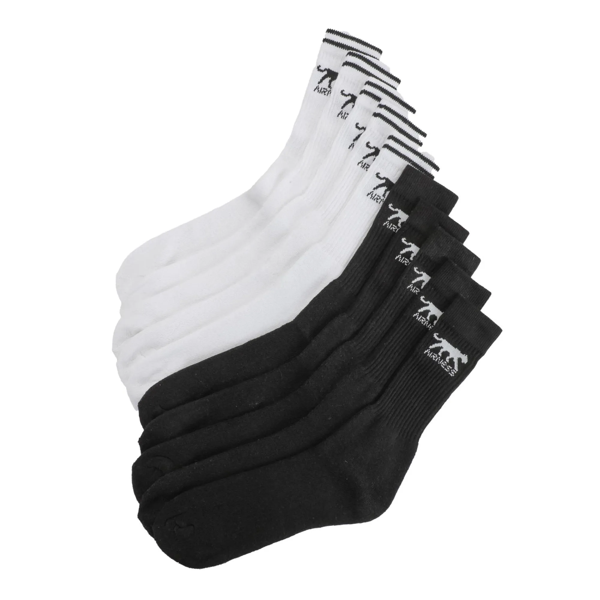 Chaussures Et Accessoires|AIRNESS 10 paires de chaussettes tennis blanches et noires