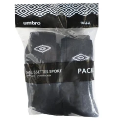 Chaussures Et Accessoires|UMBRO 10 paires de chaussettes tennis noir 43/46