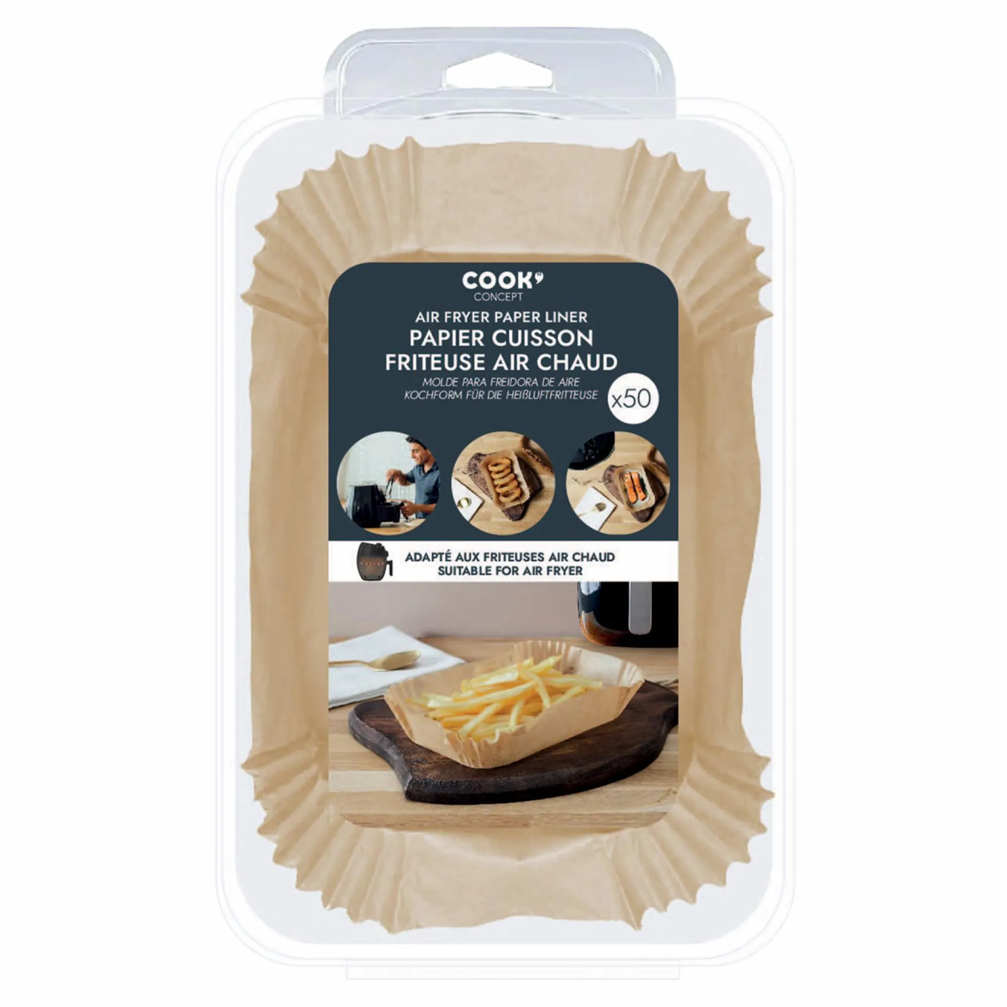 Cuisson Et Ustensiles|Stokomani 50 papiers de cuisson rectangulaires pour air fryer