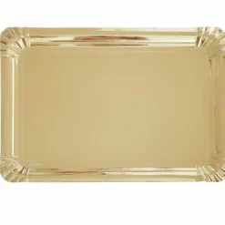 Vaisselle Jetable|Pique-Nique Et Camping|Stokomani 5 plateaux en carton or
