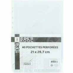 Papeterie Et Bureau|2 BE S KOOL 40 pochettes transparentes perforées