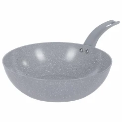 Cuisson Et Ustensiles|DELBO 3 Poêles 20-24-28 cm + Wok 28 cm marbré gris