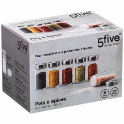 Vaisselle Et Service|FIVE 6 pots à épices en verre transparent