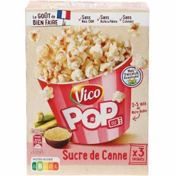 Épicerie Sucrée|VICO 3 sachets de pop corn au sucre de cannes