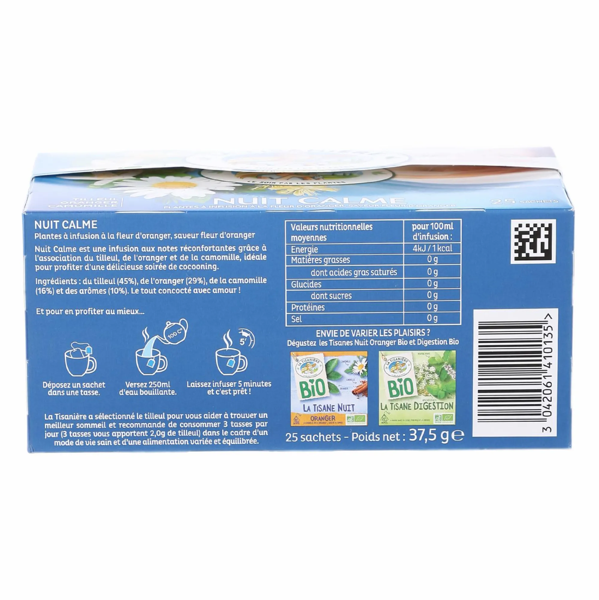Boissons|LA TISANIÈRE 25 sachets infusion tilleul oranger camomille