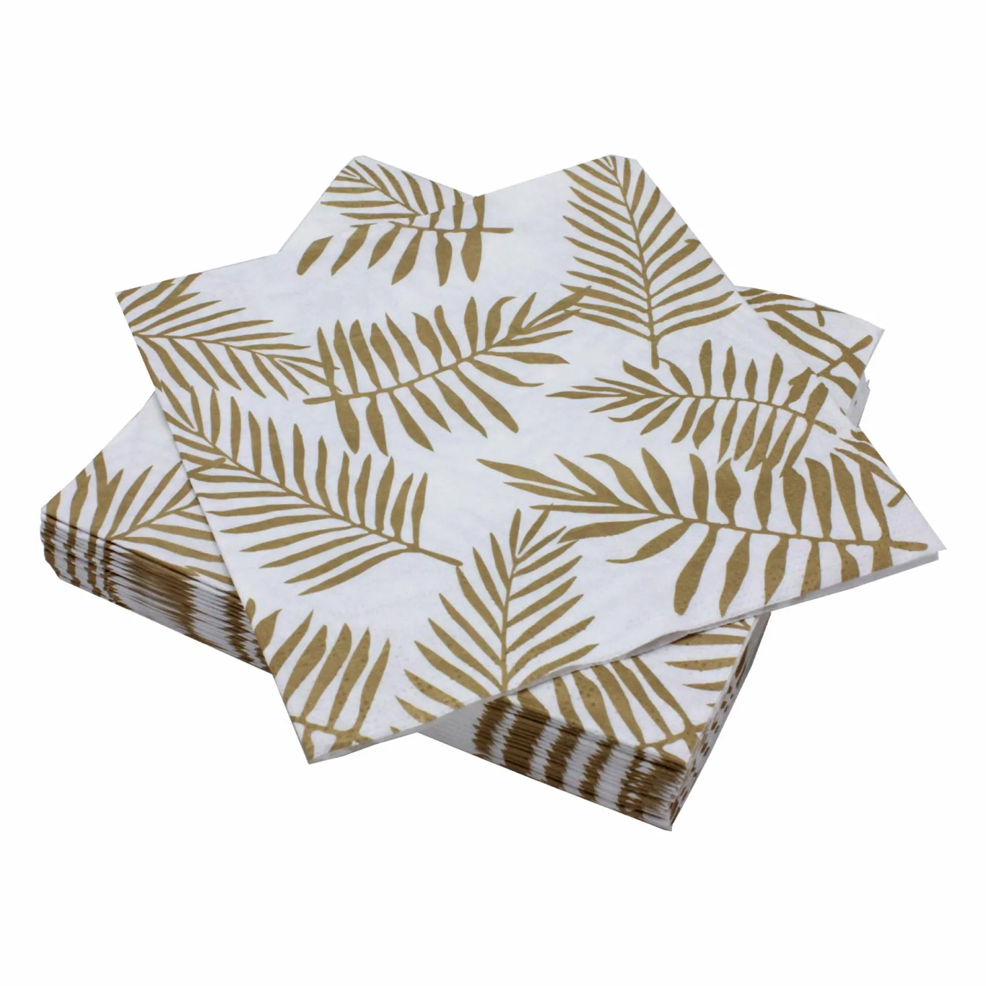 Vaisselle Jetable|Pique-Nique Et Camping|LE NAPPAGE 50 serviettes en ouate gold palm