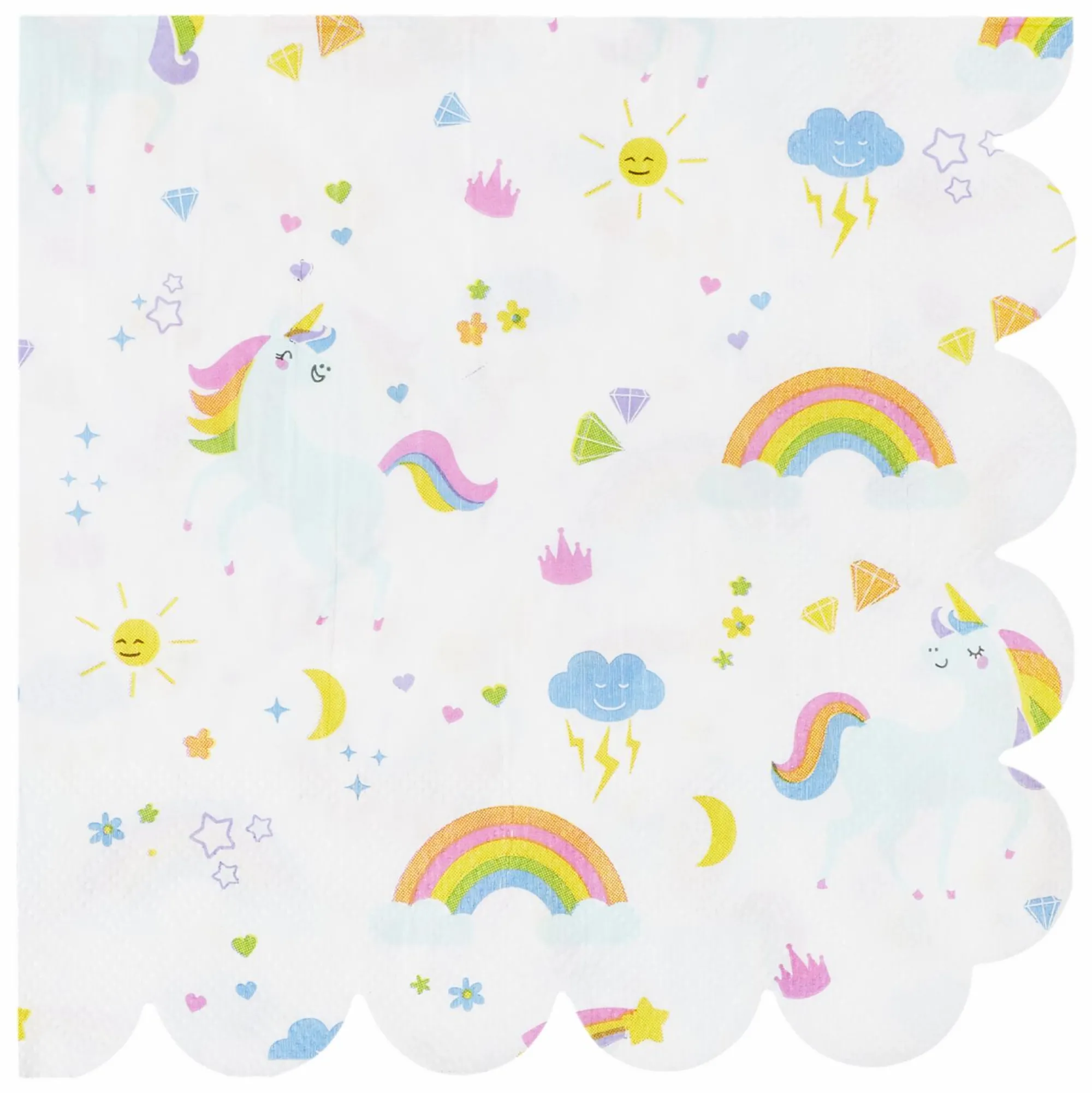Vaisselle Jetable|Pique-Nique Et Camping|Stokomani 20 serviettes en papier arc en ciel licorne