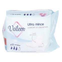 Hygiène|VOILEEN 12 serviettes hygiéniques ultra minces jour
