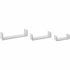 Mobilier|FIVE 3 étagères à fixer bord blanc