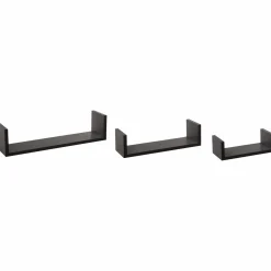 Mobilier|FIVE 3 étagères à fixer bord noir